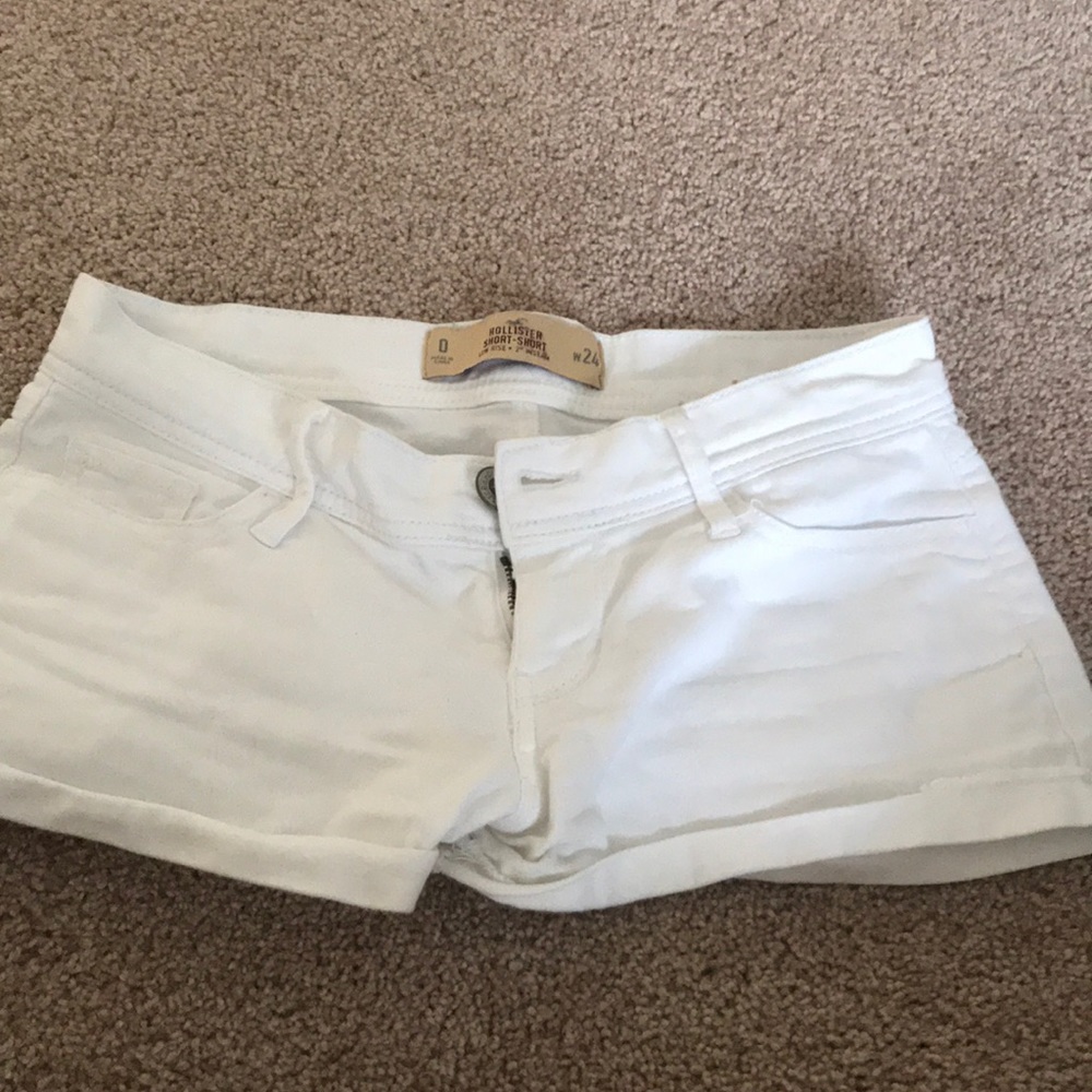 hollister white denim shorts